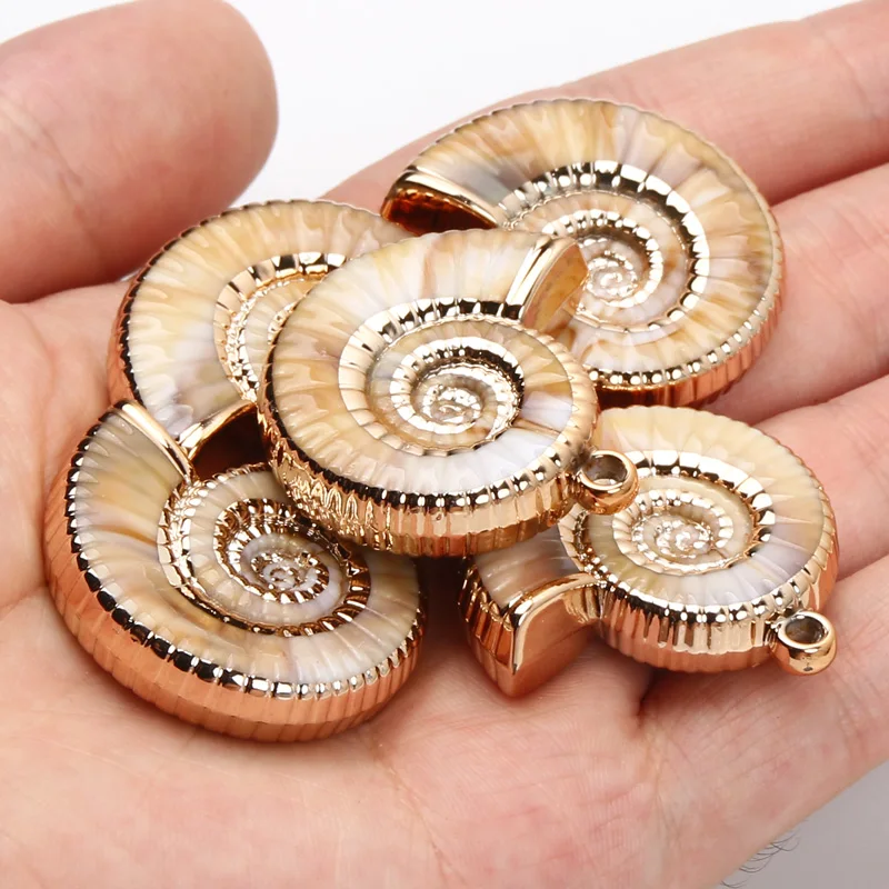 5pcs/Lot 34mm Shell Conch Acrylic Drip Oil Beach Charms Pendants For Making Bracelet Necklace Diy Jewelry Accessories