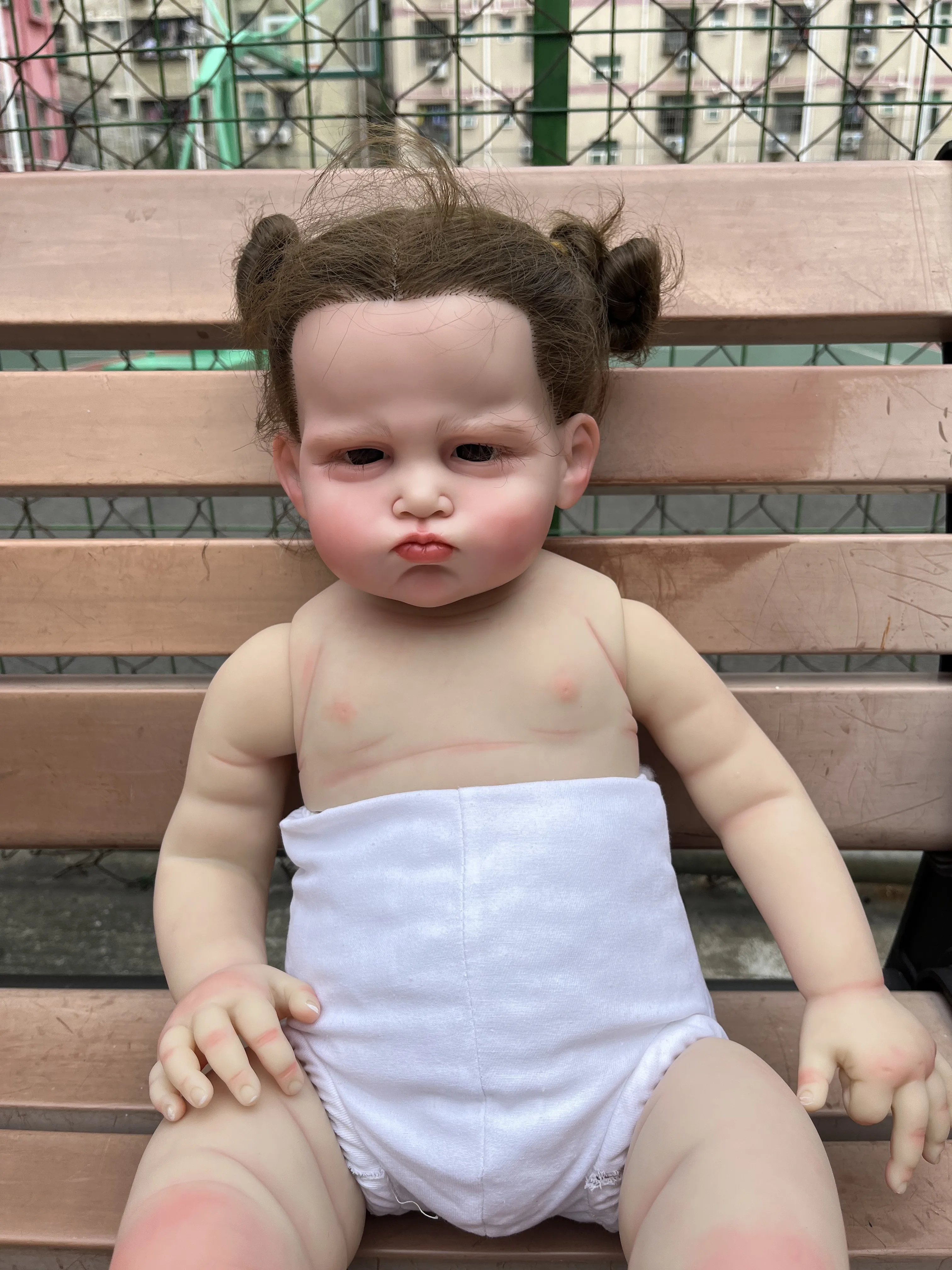 

FBBD Customzied Limited Supply 28inch Reborn Baby Doll Grace With Hand-Rooted Hair Painted Kit DIY Part Christmas Gift