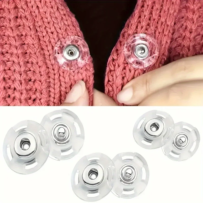5/10Pairs Ultra Transparent Invisible Button - Fixed, Invisible Clip, Suitable for Sweaters and Shirts, Anti Exposure Design
