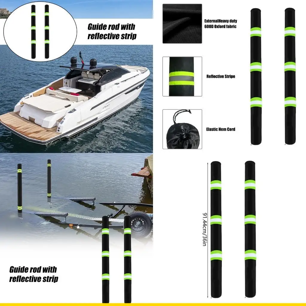 

SZCH 2Pcs Trailer Guide Poles Covers Suitable For Saltwater And Freshwater Environments Featuring Double Layer Construction