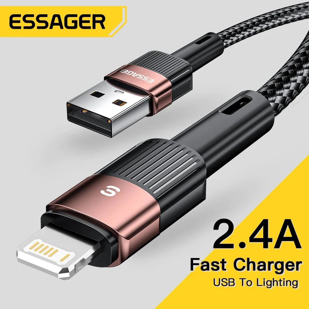Essager-아이폰용 USB 케이블, 아이폰 14, 13, 12, 11 프로, Xs 맥스, X, Xr, 8, 7, 6 용, 고속 충전 데이터 라인 충전기, 아이패드 휴대폰 유선 코드
