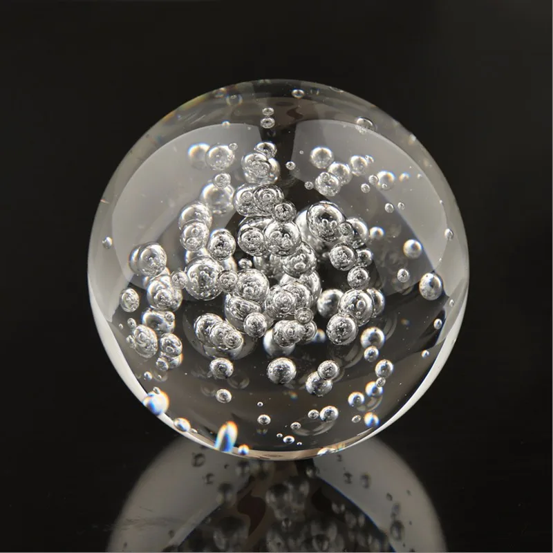 Many Sizes Clear Glass Smooth Bubble Ball Crystal Feng Shui Sphere For Office Rockery Flow Ornament Home/ Window Decoration