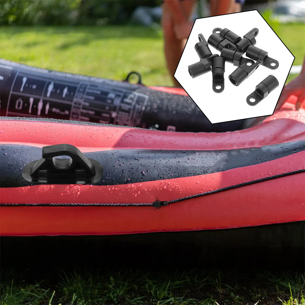 

Kayak Rope Buckle Boat Elastic Cord End Plastic Black Pom Hooks Bungee Terminal Straps Water Sports Accessories Outdoor