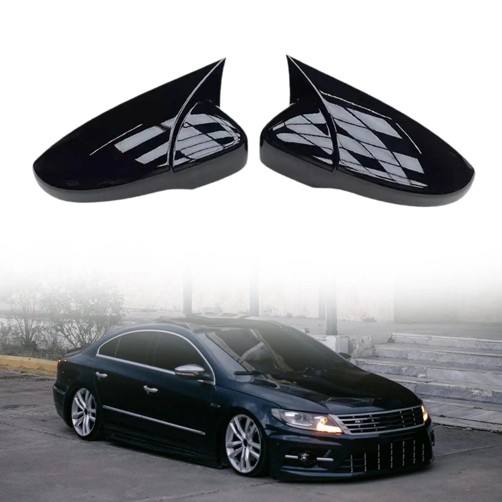 

2Pcs Left Right Door Mirror Caps Cover 3C8857537 3C8857538 Door Rearview Mirror