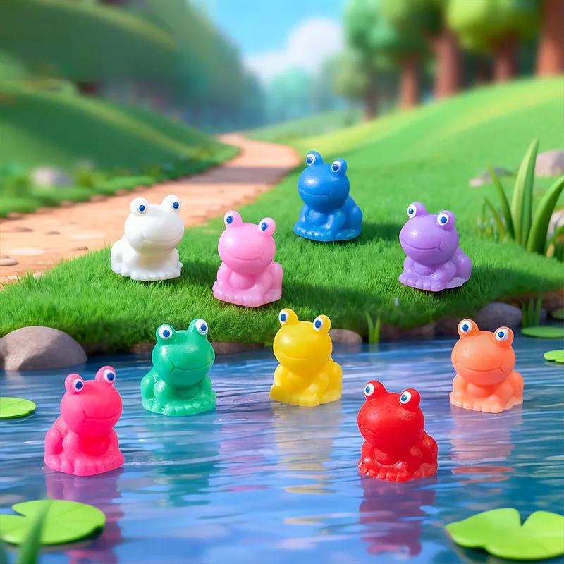 50pcs Frog Figurines Miniature Animal Ornament Fairy Garden Dollhouses Landscape Aquarium Crafts Home Office Decoration