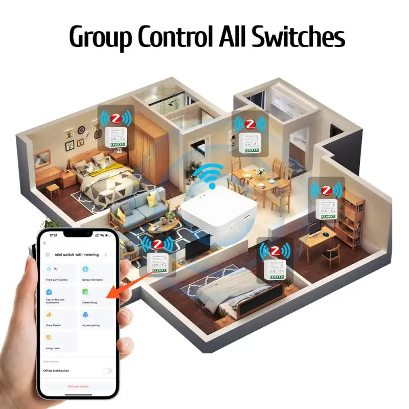 Умный дом Zigbee Wi-Fi умный переключатель с монитором мощности 16A модуль выключателя света Tuya DIY реле выключателя голос для Alexa Google