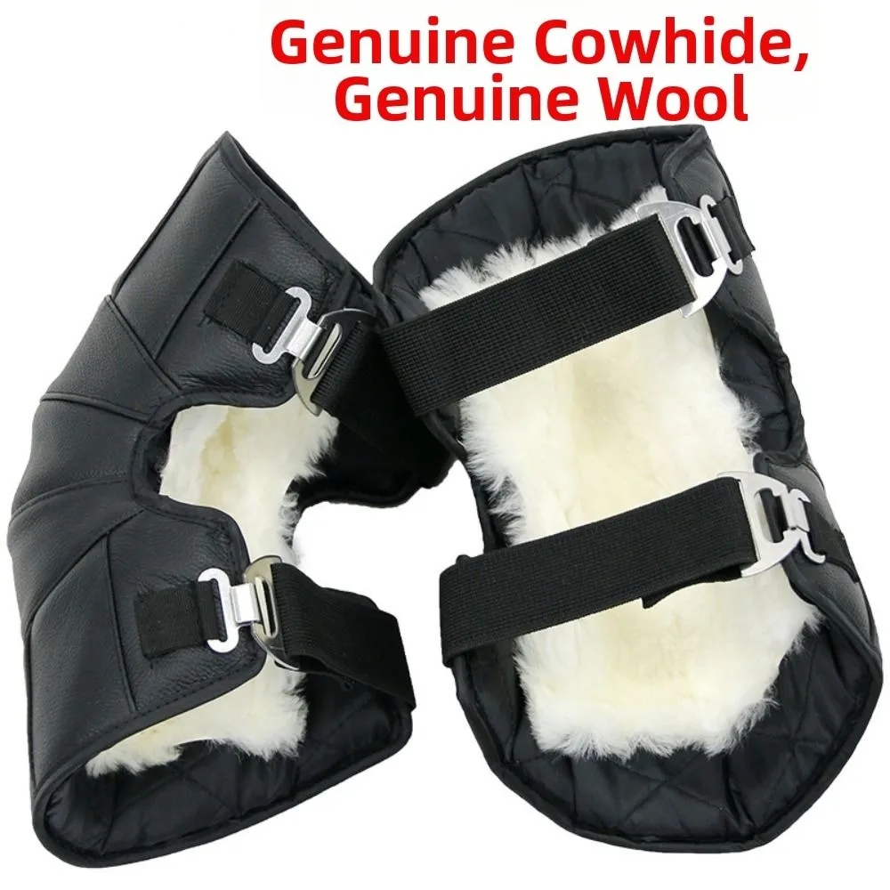 

Cowhide Motorcycle Kneepad Coldproof Windproof Riding Protective Gear Waterproof Adjustable Winter Knee Brace Unisex