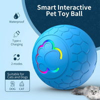 Smart Rechargeable LED Pet Ball Dog Electric Toy- Automatic Bouncing & Rolling Interactive Cat Teaser Toy with RGB Lights