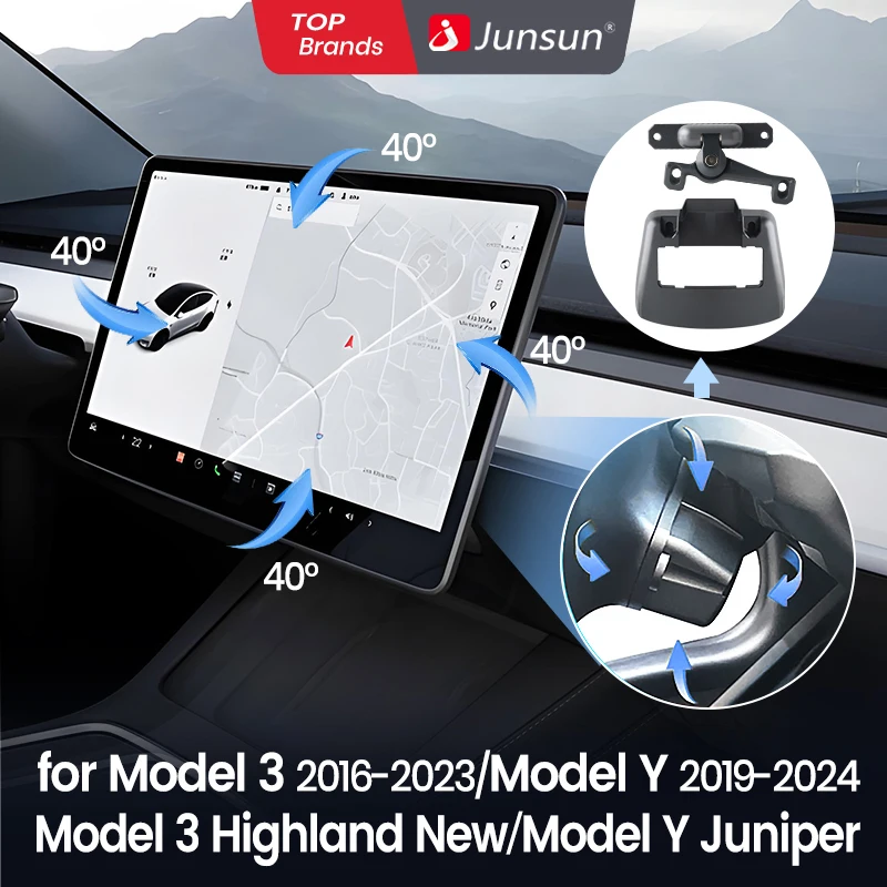 Image of Junsun für Tesla Model 3 2016–2023, Modell Y 2019–2024, Highland New Juniper Central Control Screen Display Rotation Halterung