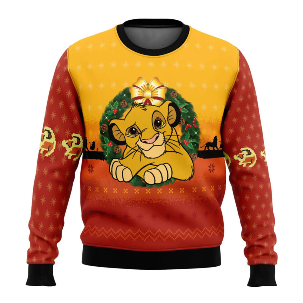 Hakuna Matata Lion King Ugly Christmas Sweater Spring and Autumn Men\'s and Women\'s Hoodies 2025 Fashion Couple Hoodies Sportswea