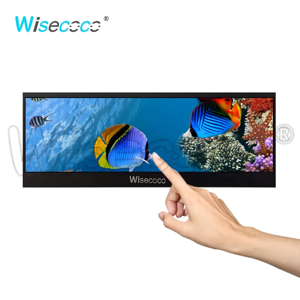 

Wisecoco 14 Inch 4K Portable Monitor 3840*1100 Type-C USB Stretched Bar 14" Touch Screen Car Sub-monitor Gaming Console