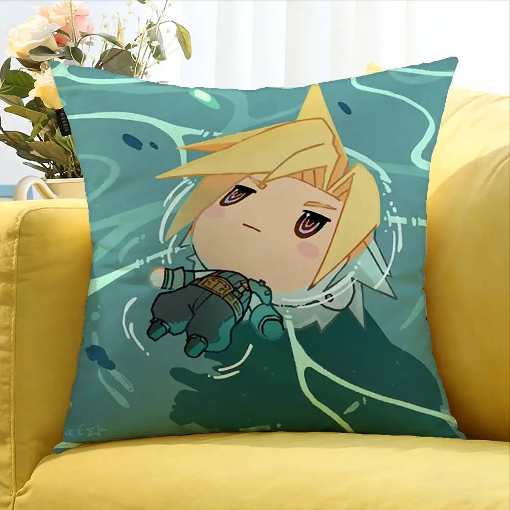 Final F-Fantasy X    Various Sizes Square Pillow Case For Car Home Bedchamber Decor