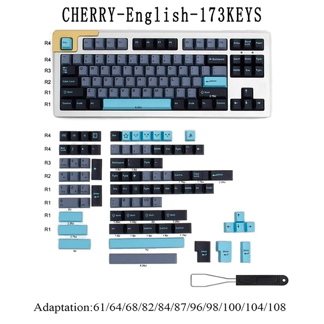 บริษัท80082 173ปุ่ม GMK Keycap Clone โรมโปรไฟล์เชอร์รี่ MX Double Shot PBT Keycaps สำหรับ Mechanicla แป้นพิมพ์ DIY