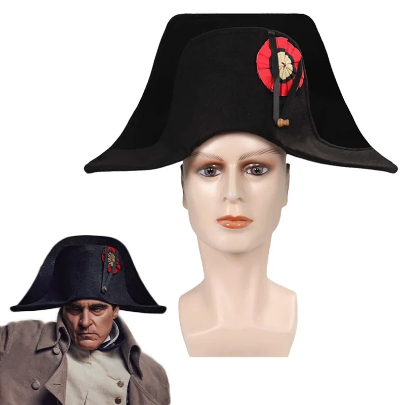 Chapeau de président Bicorne pour adultes, casquette française, accessoires de déguisement de carnaval d'Halloween, accessoires de costume de Napoléon Cos pour garçons et hommes