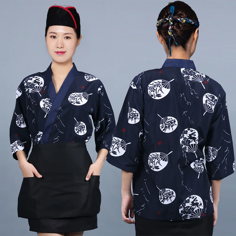 Japan Style Chef Uniform Food Service Sushi Restaurant Bar Kitchen Waiter Workwear Women Men Chef Jackets Catering Work Clothes