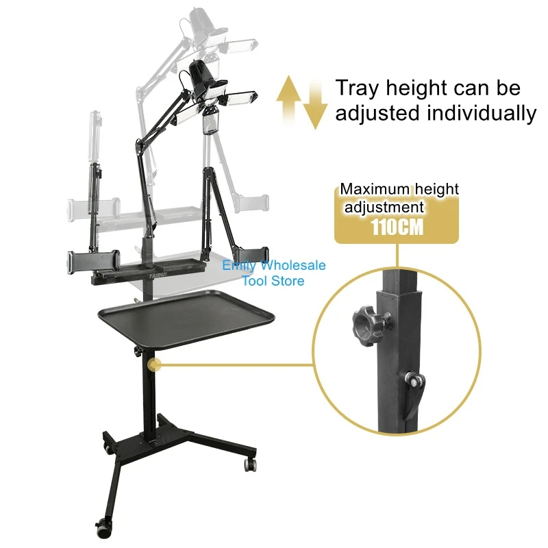 

Multifunctional Tattoo Workbench Folding Four Leaf Light Mobile High Brightness Tattoo Color Bracket