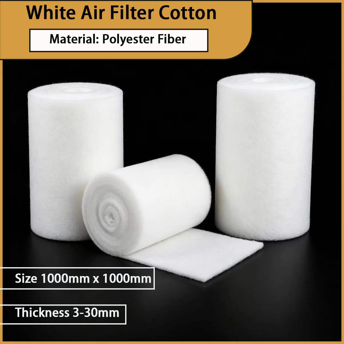 3-30mm thick white air filter cotton is used for industrial ventilation and household purification, etc