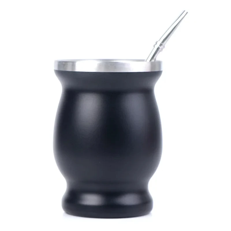 230ML Yerba Mate Cup Set Stainless Steel Includes Double Cleaning Brush Straw Anti Scalding Insulated Cup Home Teaware