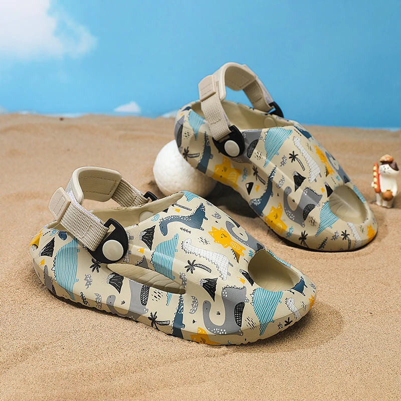 

Летняя детская обувь, повседневные сабо из ЭВА, детские сандалии, модная пляжная обувь с принтом, уличные тапочки с открытым носком для мальчиков и девочек