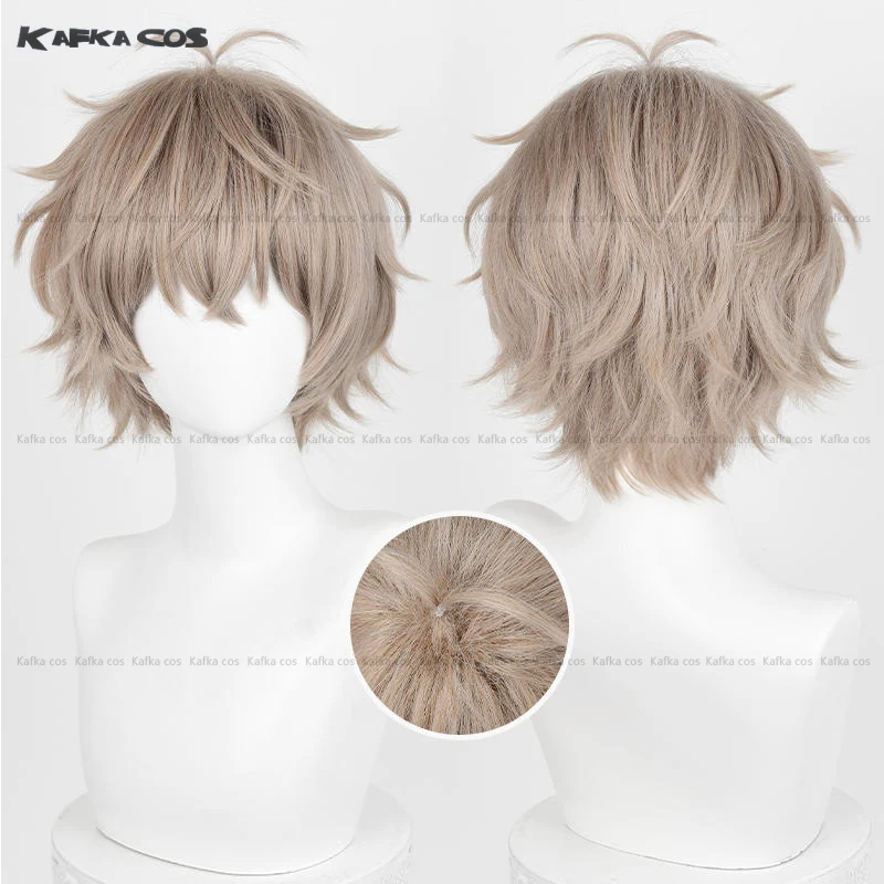 Anime Choji Tomiyama Peruca Cosplay para homens e mulheres, perucas curtas marrons, resistente ao calor, cabelo sintético, Halloween, 30cm