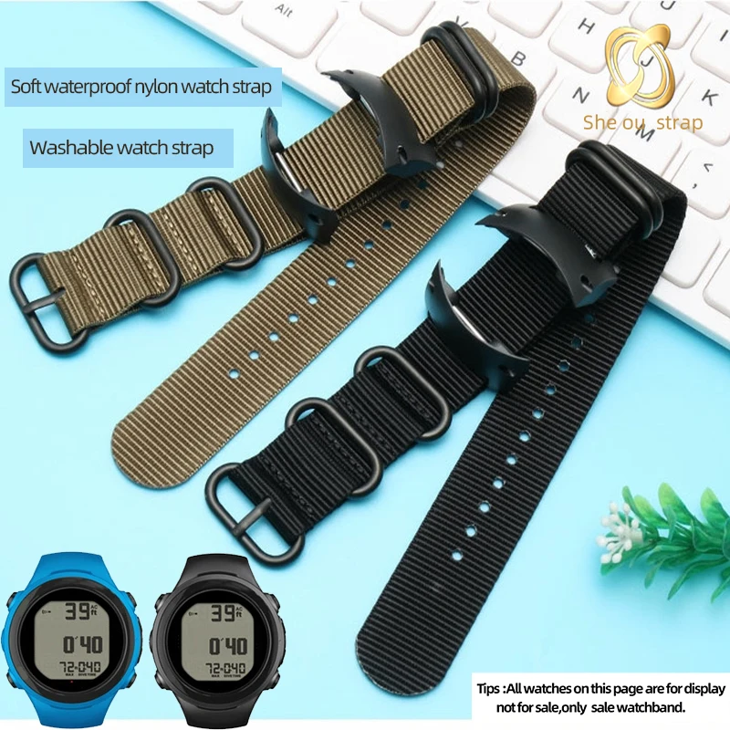 22mm High Quality Nylon Watch Strap For Suunto D4I D4I novo Strap Diving Black Blue Orange Watch Bracelet