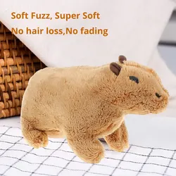 20cm Simulation Fluffty Capybara Rodent Plush Doll Soft Cute Stuffed Crawling Rodent Animal Lifelike Bedtime Toy