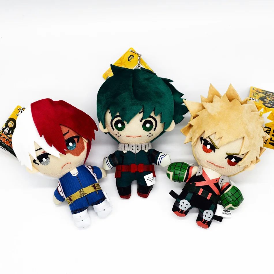 Anime 23cm My Hero Academia Plush Toys Cartoon Izuku Midoriya Katsuki Bakugou Shouto Todoroki Stuffed Dolls Kids Gifts