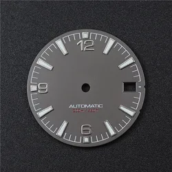 High Quality 28.5mm Nh35 Watch Dial With Green C3 Bright Luminous For Crown At 3 3.8 Clock Nh35A Movement Mod Accessories