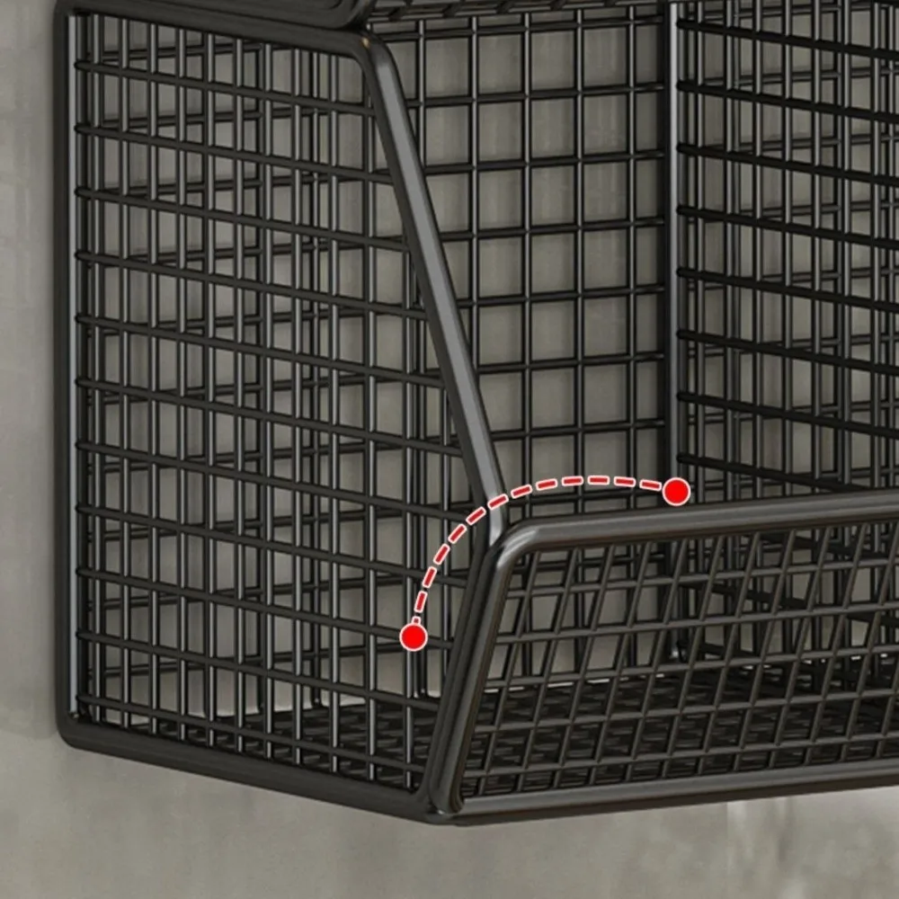 

Wall Mounted Kitchen Storage Rack 3 Grids Metal Hanging Fruits Basket Punch free Double Layer Onion Storage Wire Basket