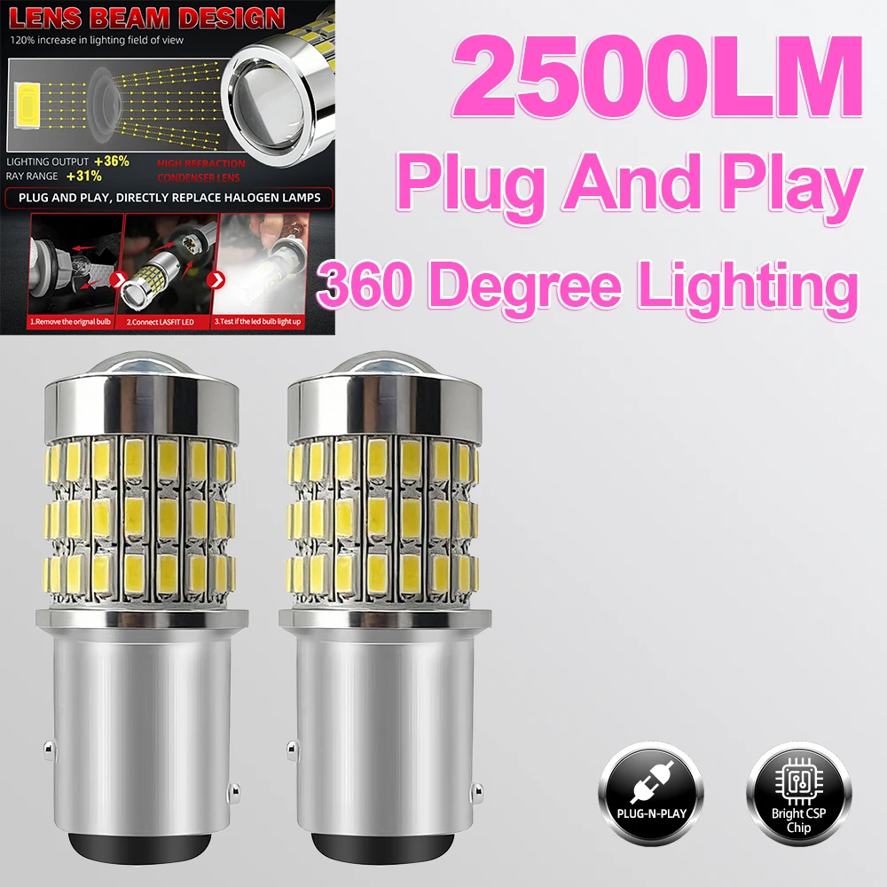 1157 Canbus 2500LM LED-Birnen Blinkerlicht BAY15D P21/5W Hochwertige Bremsleuchte Ultra Helle Parkleuchte Rückfahrlampen
