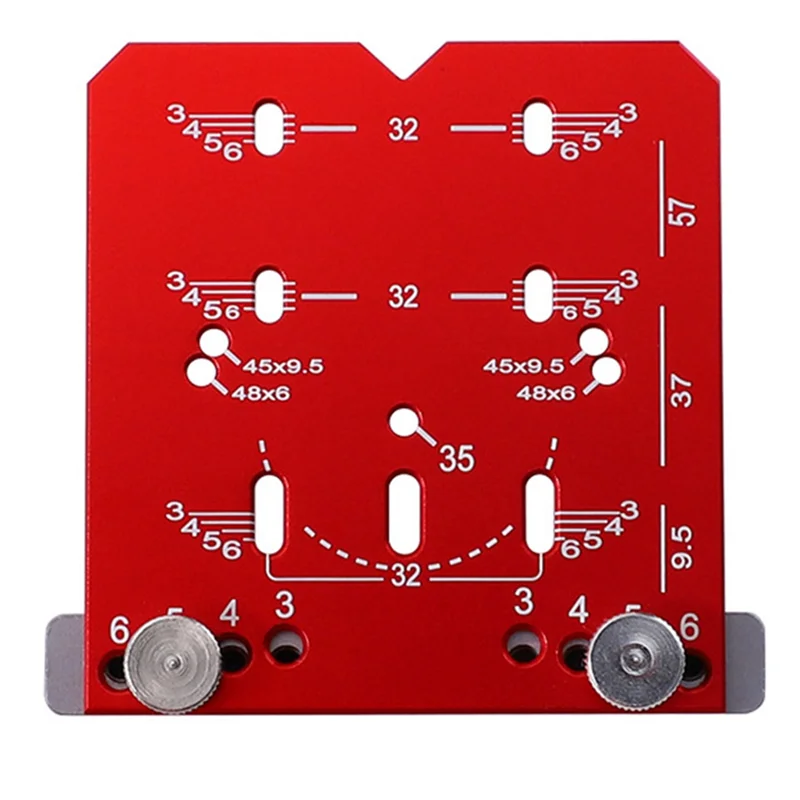 

SYW-35Mm Hinge Jig Door Cabinets Concealed Hinge Hole Template Jig Aluminium Alloy Drill Guide Locator Tools For Woodworking Red