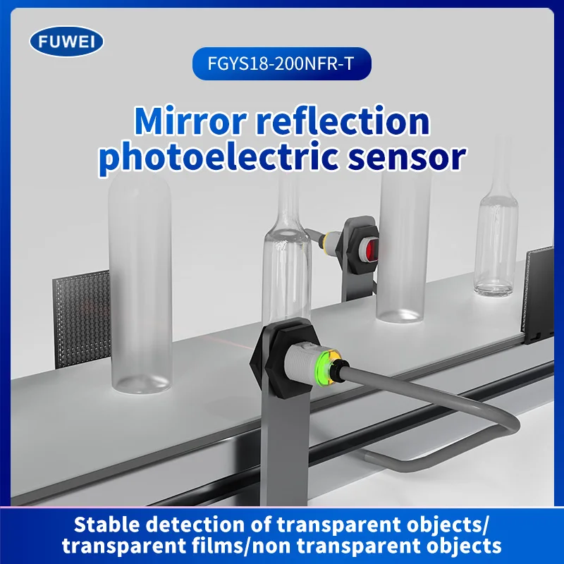 

FGYS18-200NFR-T IP67 Transparent Object Detection Mirror Reflection M18 Photoelectric sensors