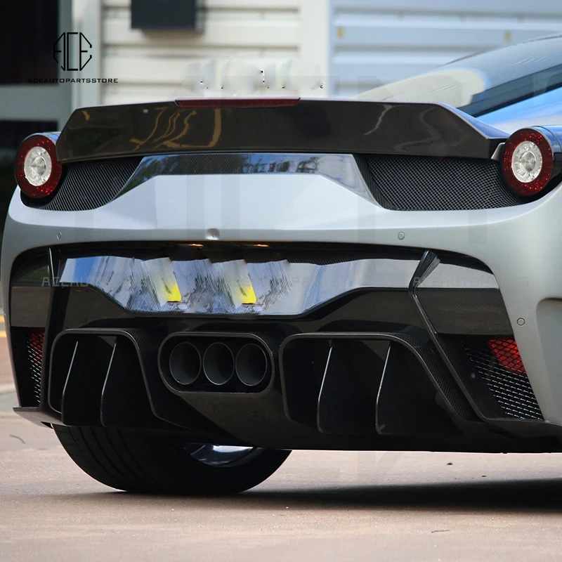 

For Ferrari Car Bumpers Exhaust Vehicle Accessories 458 Vors Style 3K Carbon Glossy Body Kit