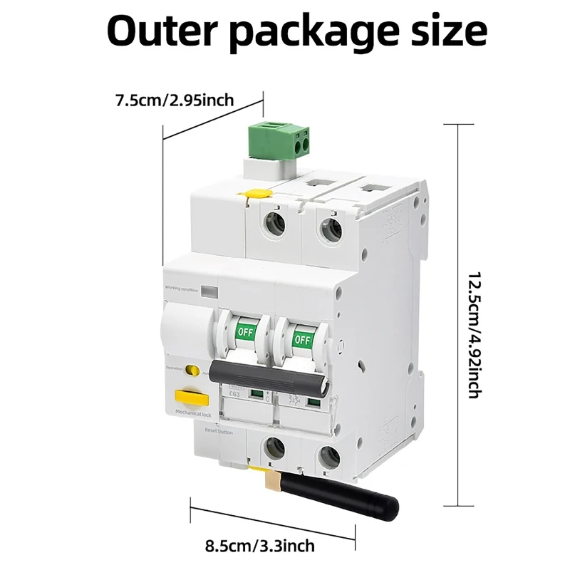32A 230V Smart Circuit Breaker Compatible with Tuya APP Remote Control WIFI Reset Circuit Breaker with Auto Reclosing Function