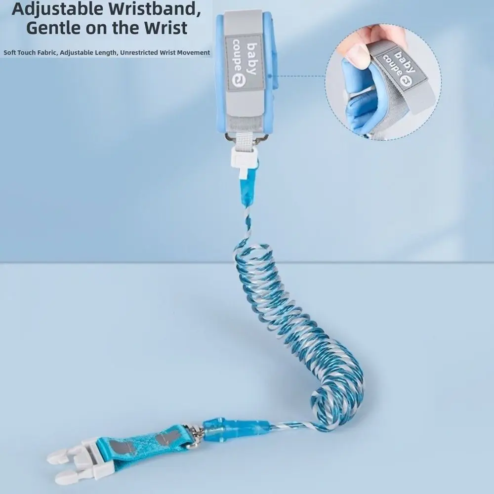 Elo de pulso reflexivo anti-perda para crianças, 1.5/2/2.5m 2 em 1, cinto de prevenção de perda de bebê, arnês macio e pulseira, trelas de arnês para crianças pequenas