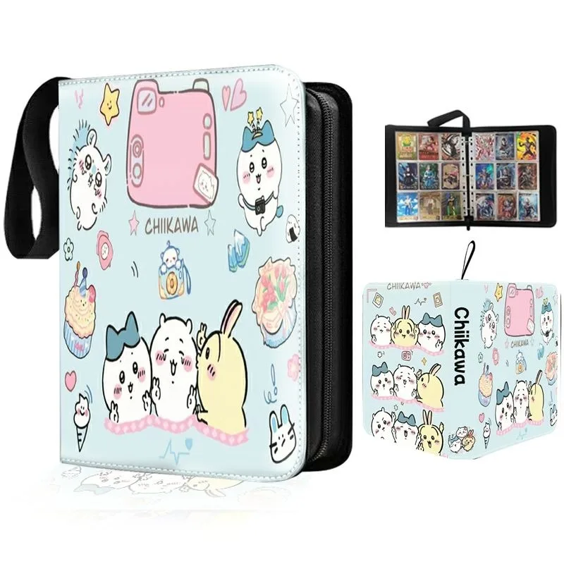 Chiikawa Album Hachiware Cartoon Nine Palace Grid Leather Zipper Loose Leaf Star Chasing Card Memory Instant Photo Paper Collect