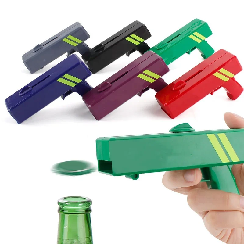 Portable Beer Opener Cap Gun Bottle Opener Beer Bottles Open Capgun Drink Opening Shooter Bar Tools Kitchen Gadgets destapador