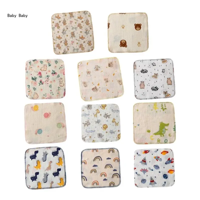 Cotton Burp Cloths Soft Handkerchief Essential Accessories for Newborns Infants Q81A