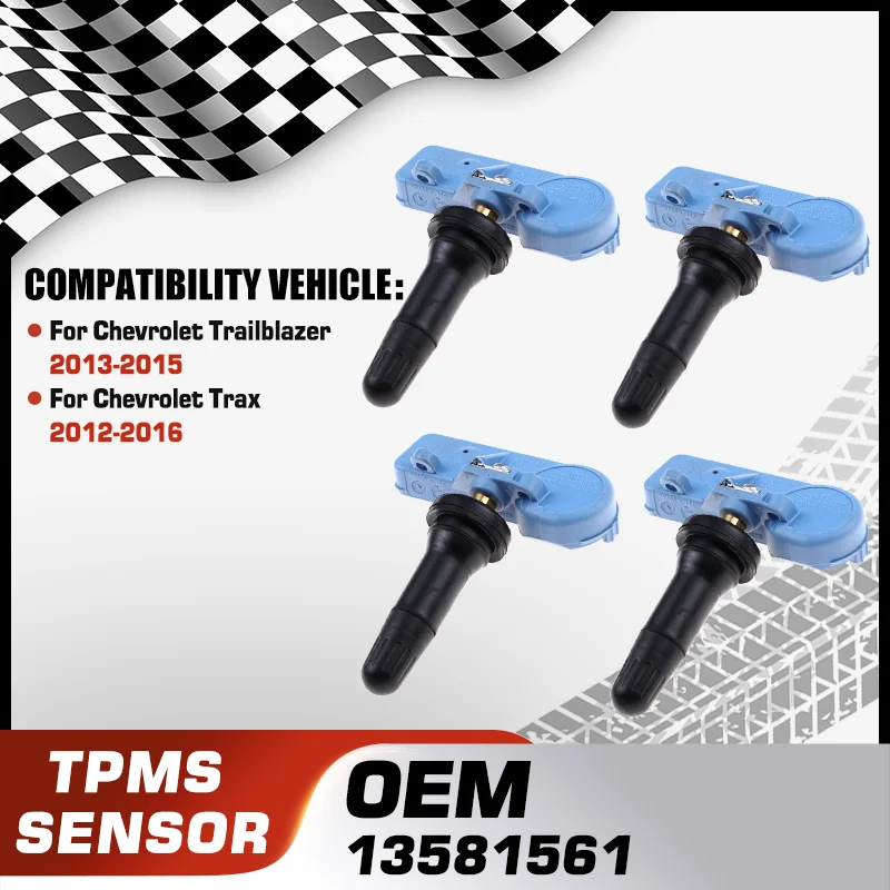 

13581561 1/4PCS TPMS Tire Pressure Monitor Sensor For Chevrolet Trailblazer 2013-2015 Chevrolet Trax 2012-2016 13581562 433 MHz