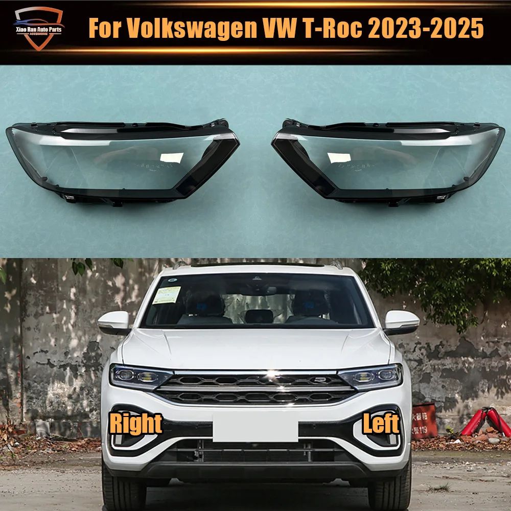 For Volkswagen VW T-Roc 2023 2024 2025 Transparent Headlight Cover Lampshade Shell Headlamp Housing Durable Lens Plexiglass