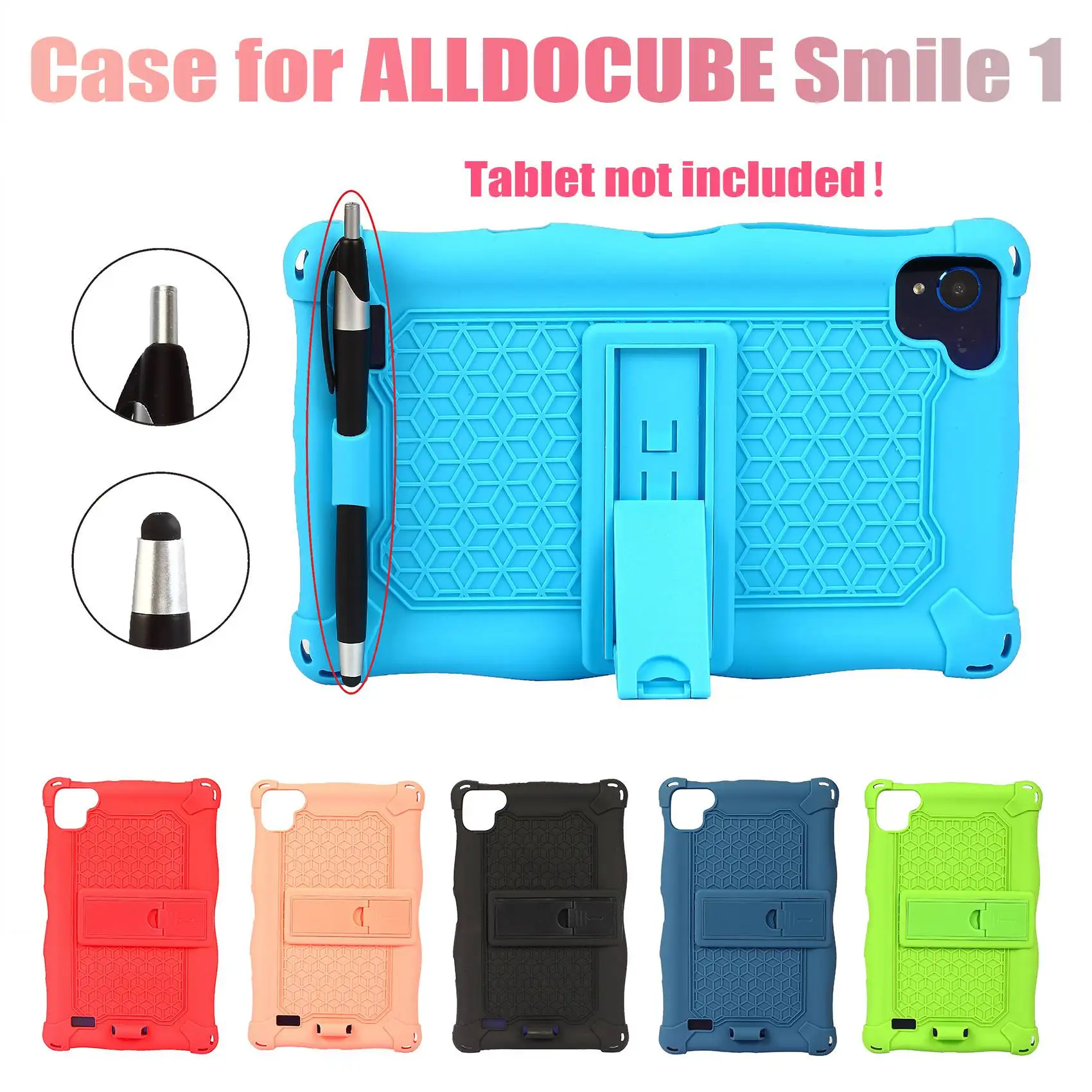 Silicone Case for ALLDOSquare Smile 1 8Inch Tablet Case Protective Case Tablet Stand with Pen for ALLDOSquare