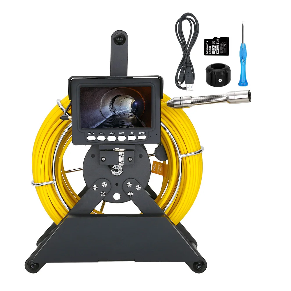 High definition 1000 line 4.3 inch with video diameter 17MM-22MM pipe endoscope industrial inspection camera
