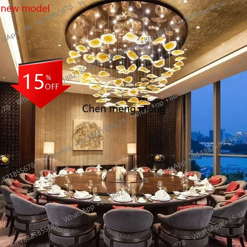 Asmt49 Villa living room hotel lobby chandelier, light luxury glass, restaurant lamps