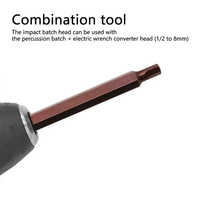 Broca de destornillador Phillips/hexagonal/ranurado, cabezal de impacto de aleación de acero S2 de 80mm, accesorios de herramientas para destornilladores eléctricos, 3 piezas
