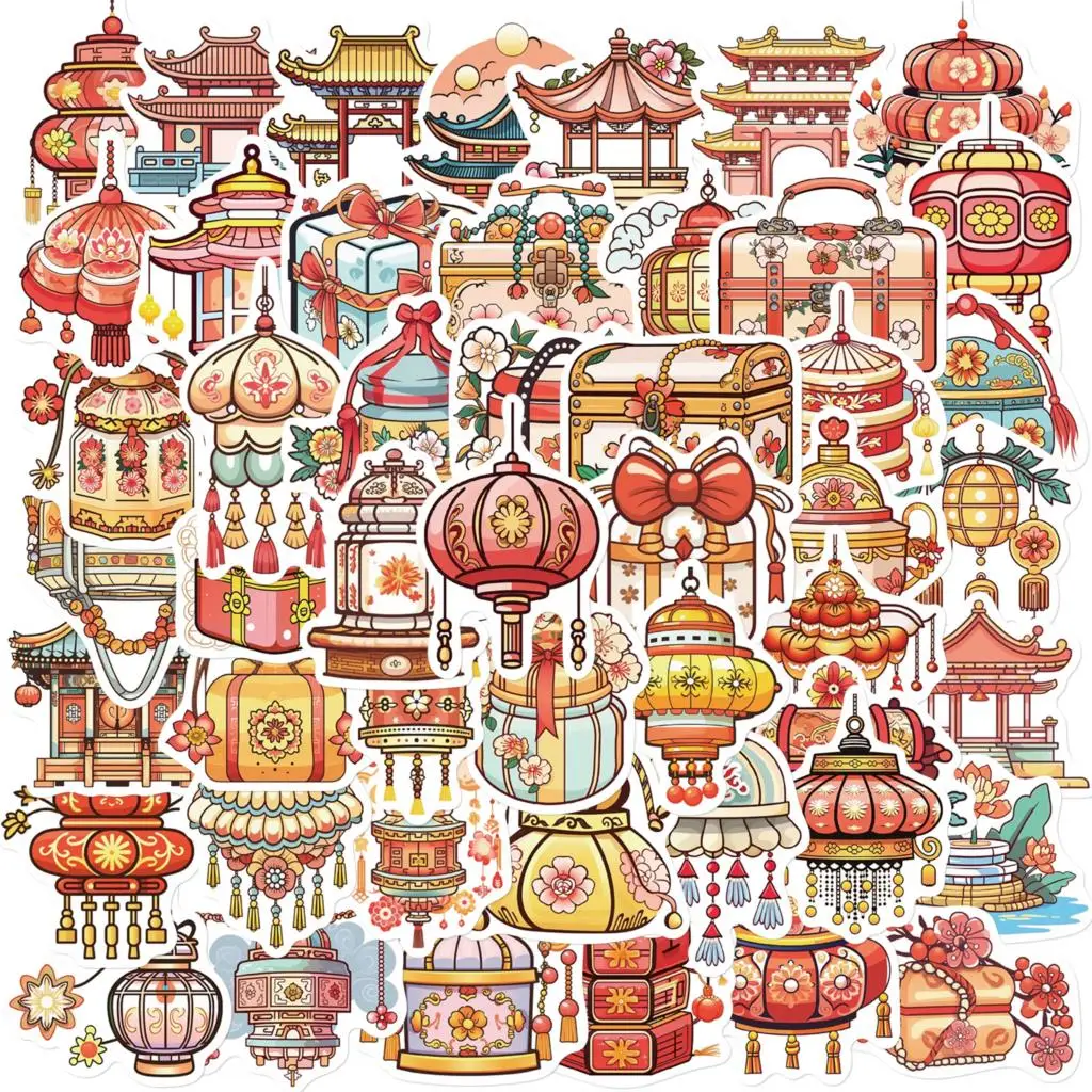 50PCS Retro Cartoon Ancient Artifacts Graffiti Stickers Creative DIY Snowboard Laptop Luggage Car Fridge Vinyl Graffiti Sticker