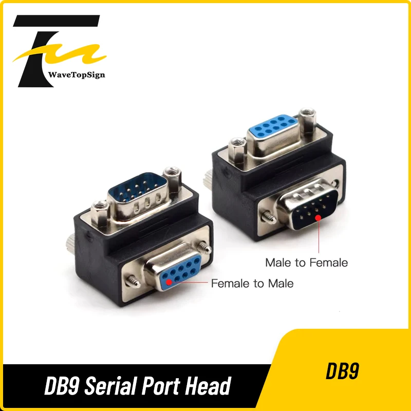 

WaveTopSign DB9 Serial Port Head DB9 Solderless Connector RS232 Connector 485 Male Head 1pcs and Female Head 1pcs