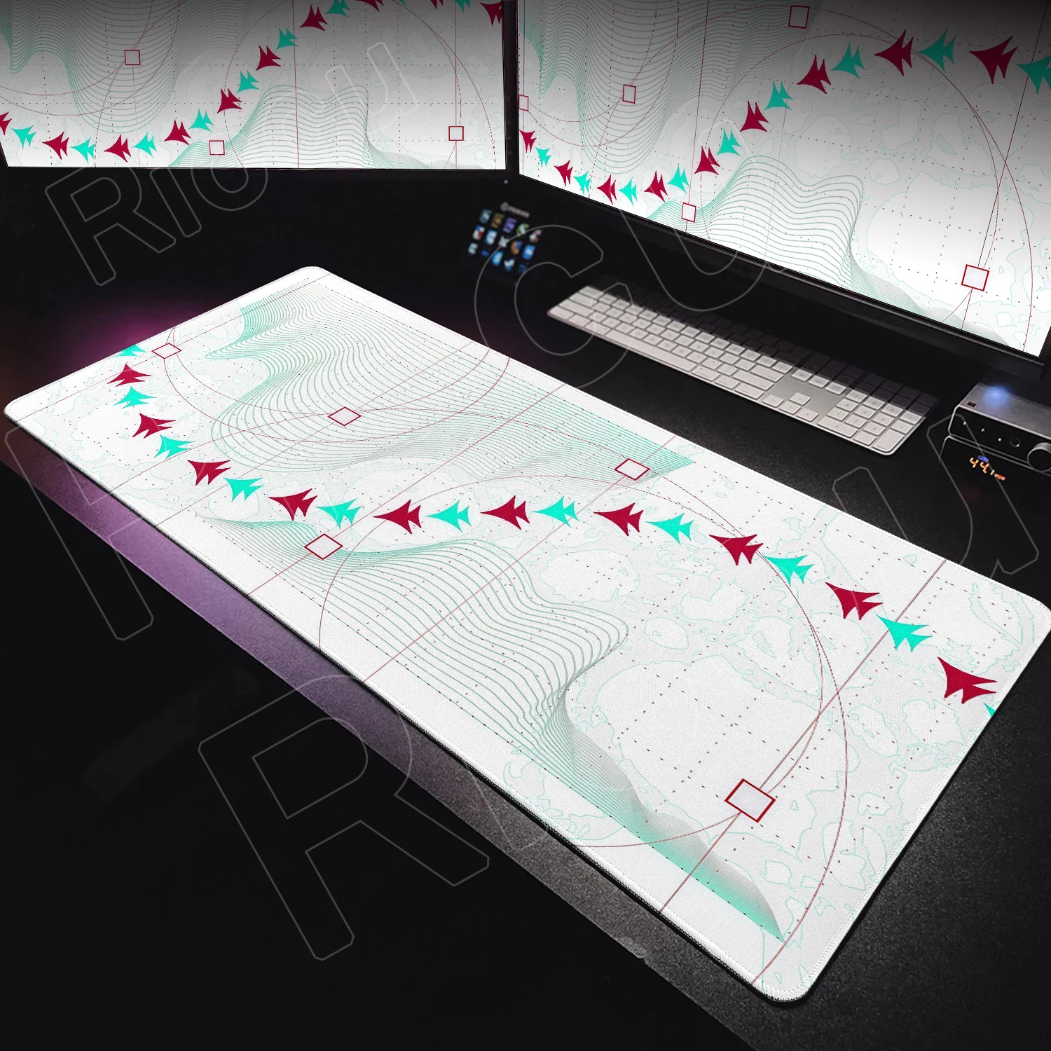 Dunkelgraue Bired Science Aesthetic Mauspads, rutschfeste Basis, waschbar, PC-Gaming-Zubehör, Mauspads, Teppich, Desktop, Büro, Dekoration – Detail 6