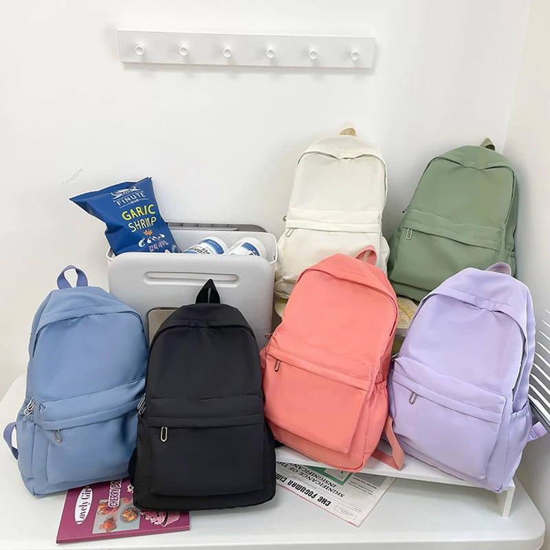 Sac à Dos d'École Étanche de Grande Capacité pour Femme, Cartable à Fermeture Éclair Lisse, Solide, pour Document, pour Adolescente, Sacoche de Jour Décontractée, Fourniture pour Étudiant