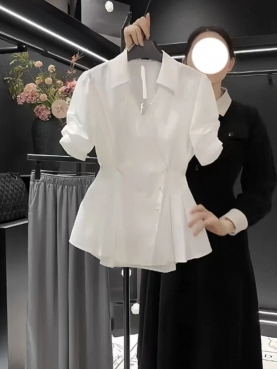 Plus Size V-Ne Bubble Sve irt Zomer Nieuwe Sle Taille-Knijpen Rok Zoom Top voor Mollige Vrouwen Ele woon-werkverkeer Faion