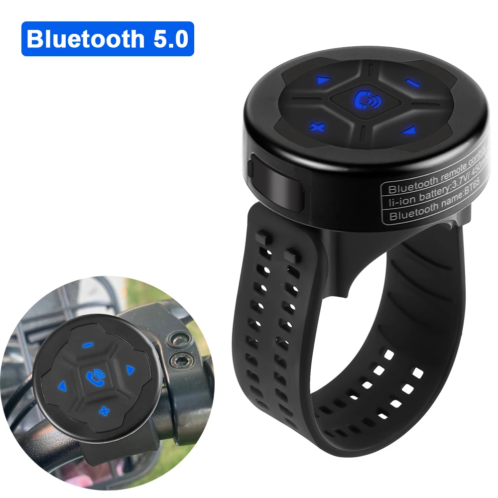 Wireless Bluetooth Remote Control Car Steering Wheel Button for Music Player Radio GPS Navigation Multi-function Switch Button